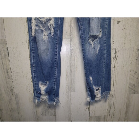 Cello Jeans Womens Size 3 Destroyed Cropped Cut Out Ankle Skinny - Picture 2 of 9